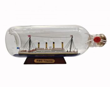 RMS Titanic Model Ship In A Glass Bottle 10""