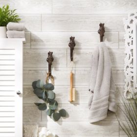 Rustic Horse Wall Hook Set of 3 - Decorative Equestrian Hooks for Home or Stable