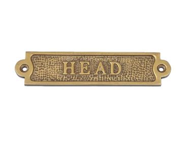 Antique Brass Head Sign 6""