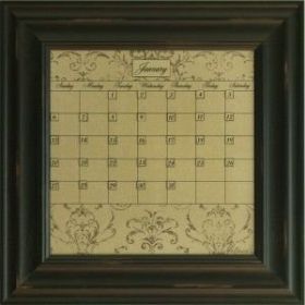 Dry Erase Calendar Board Framed Black Small Mocha Home Decoration Office Organization