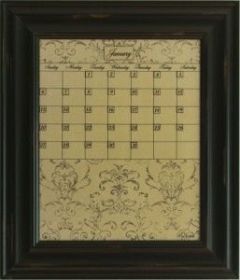 Dry Erase Calendar Board Framed Black Medium Mocha Office Organization