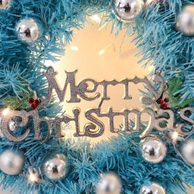 Maritown 24 Inch Blue Christmas Wreaths For Front Door Artificial Christmas Wreath Decorated With Christmas Ball Ornaments Xmas Ornament Wreath For Ho