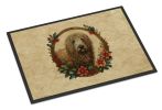Komondor Christmas Flowers Doormat Front Door Mat Indoor Outdoor Rugs for Entryway, Non Slip Washable Low Pile, 24H X 36W