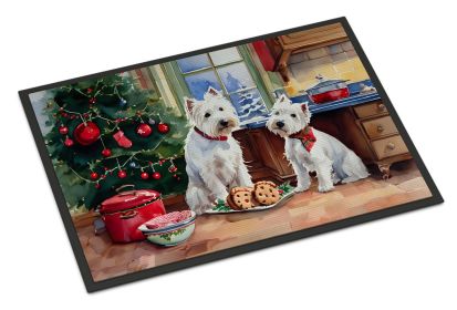 Westie Christmas Cookies Doormat Front Door Mat Indoor Outdoor Rugs for Entryway, Non Slip Washable Low Pile, 24H X 36W