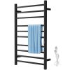 VEVOR Heated Towel Rack, 10 Bars Design, Powder Coated Stainless Steel Electric Towel Warmer with Built-in Timer, Wall-Mounted for Bathroom
