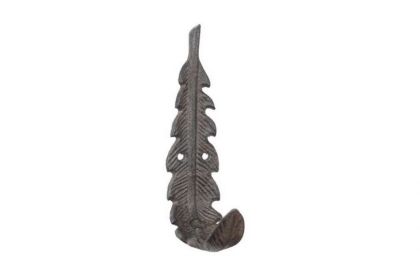 Cast Iron Decorative Feather Hook 6""