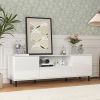 High Gloss Panel Modern TV Console, TV Stand, Entertainment Center with Storage Shelves,TV Cabinet for Living Room, Bedroom