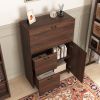 Bar Cabinet with Storage Drawer & Shelves, Fold-up Desktop, Ideal for Home,Dormitory, Small Spaces