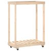 Log Holder with Wheels 30.1"x15.7"x42.5" Solid Wood Pine