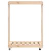 Log Holder with Wheels 30.1"x15.7"x42.5" Solid Wood Pine