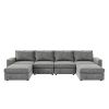 [VIDEO provided][New]115*58" Chenille Modular Sectional Sofa,U Shaped Reversible Couch,Free Combination,6 Seat Sleeper Sofa Bed with Ottoman