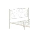 Full Size Unique Flower Sturdy System Metal Bed Frame with Headboard and Footboard