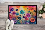 Anemones in Color Doormat Front Door Mat Indoor Outdoor Rugs for Entryway, Non Slip Washable Low Pile, 24H X 36W