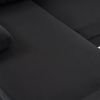 280*130*85 U-Shaped 4-Seat Linen Seat Frame Wooden Frame Back Iron Frame Golden Feet Indoor Modular Sofa Black