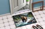 Alaskan Wilderness Grizzly Bear Doormat Front Door Mat Indoor Outdoor Rugs for Entryway, Non Slip Washable Low Pile, 24H X 36W