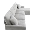 [VIDEO provided] [New] 119*55" Modern Oversized Sectional Sofa,L-shaped Luxury Couch Set with 2 Free pillows