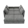 [VIDEO provided][New]115*58" Chenille Modular Sectional Sofa,U Shaped Reversible Couch,Free Combination,6 Seat Sleeper Sofa Bed with Ottoman