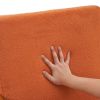 Solid Wood Armrest Teddy Velvet Simple Single Indoor Lounge Chair Backrest Burnt Orange