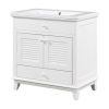 30" Bathroom Vanity with Sink; Bathroom Cabinet with Two Doors and One Drawer; White