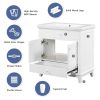 30" Bathroom Vanity with Sink; Bathroom Cabinet with Two Doors and One Drawer; White
