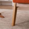 Solid Wood Armrest Teddy Velvet Simple Single Indoor Lounge Chair Backrest Burnt Orange