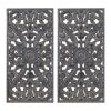 Distressed Carved Wood 2-piece Wall Decor Set