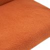 Solid Wood Armrest Teddy Velvet Simple Single Indoor Lounge Chair Backrest Burnt Orange