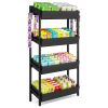 Wood Fruit Vegetable Storage Rack Stand, 4-Tier Storage Organizer