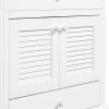30" Bathroom Vanity with Sink; Bathroom Cabinet with Two Doors and One Drawer; White