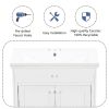 30" Bathroom Vanity with Sink; Bathroom Cabinet with Two Doors and One Drawer; White
