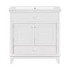 30" Bathroom Vanity with Sink; Bathroom Cabinet with Two Doors and One Drawer; White