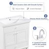 30" Bathroom Vanity with Sink; Bathroom Cabinet with Two Doors and One Drawer; White