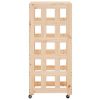 Log Holder with Wheels 15.7"x19.3"x43.3" Solid Wood Pine