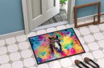 Hippie Animal Horse Doormat Front Door Mat Indoor Outdoor Rugs for Entryway, Non Slip Washable Low Pile, 24H X 36W