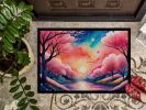 Cherry Blossom in Color Doormat Front Door Mat Indoor Outdoor Rugs for Entryway, Non Slip Washable Low Pile, 24H X 36W