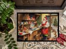 Cookies with Santa Claus Doormat Front Door Mat Indoor Outdoor Rugs for Entryway, Non Slip Washable Low Pile, 24H X 36W