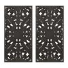 Distressed Carved Wood 2-piece Wall Decor Set