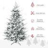 HOMCOM 8 Foot Pine Snow Flocked Artificial Christmas Tree with 1479 Realistic Cedar Branches, Auto Open, Home Holiday Decoration, Green
