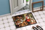 Cookies with Santa Claus Doormat Front Door Mat Indoor Outdoor Rugs for Entryway, Non Slip Washable Low Pile, 24H X 36W