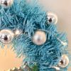 Maritown 24 Inch Blue Christmas Wreaths For Front Door Artificial Christmas Wreath Decorated With Christmas Ball Ornaments Xmas Ornament Wreath For Ho