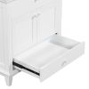 30" Bathroom Vanity with Sink; Bathroom Cabinet with Two Doors and One Drawer; White