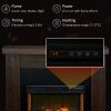 HOMCOM 35" Electric Fireplace with Mantel, 1400W Freestanding Fireplace Heater with Remote Control, Overheat Protection, Timer, Brown