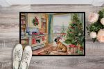 French Bulldog Christmas Cookies Doormat Front Door Mat Indoor Outdoor Rugs for Entryway, Non Slip Washable Low Pile, 24H X 36W