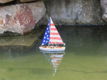 Wooden It Floats 12"" - USA Floating Sailboat Model