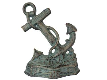 Antique Seaworn Bronze Cast Iron Anchor Door Stopper 8""
