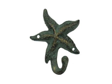 Antique Seaworn Bronze Cast Iron Starfish Hook 4""