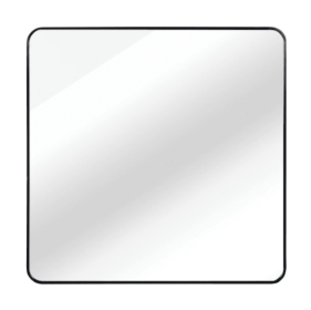 30 In X 30 In Black Metal Framed Square Bathrrom Mirror For Wall. (Color: Black)