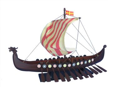 Wooden Viking Drakkar Model Boat (size: 24"")