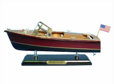 Wooden Chris Craft Triple Cockpit Model Speedboat (Option: 14"")