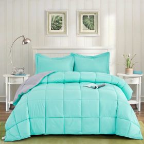 Twin/Twin XL Traditional Microfiber Reversible 3 Piece Comforter Set in (Option: Color)